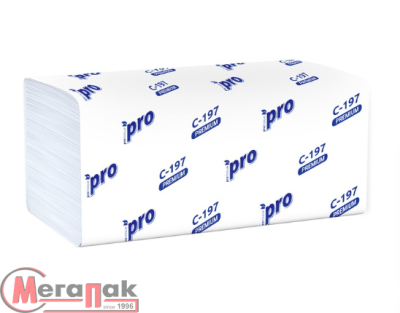 Полотенца бум. Protissue V слож. 2-сл, 22*21см, целлюлоза, сист Tork H3, арт. С197 Белый - фото