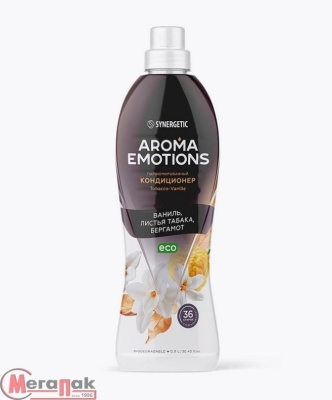 Кондиционер д/белья концентр 0,9л"Synergetic"EMOTIONS Tobacco-Vanille/Табак-ваниль, (8) 110081  - фото